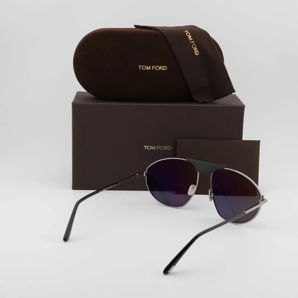 Tom Ford Ken FT1095 14A Aviator Sunglasses - Ruthenium/Smoke